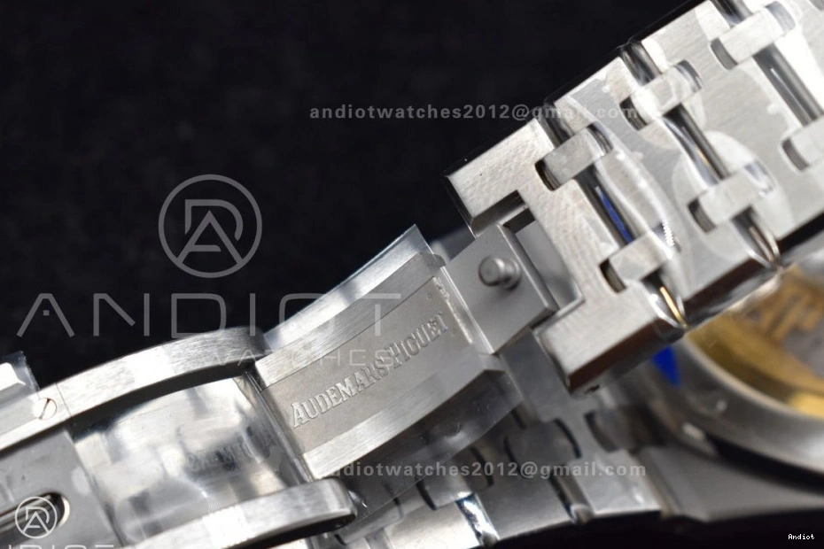 Dial Clone on 41mm Super 15500 Textured 1:1 Best Royal SS Bracelet Oak Black SS APSF Edition A4302 0517